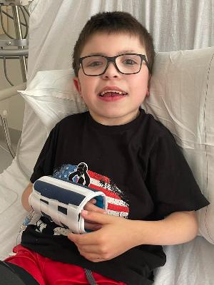 Joey at infusion therapy in August 2024