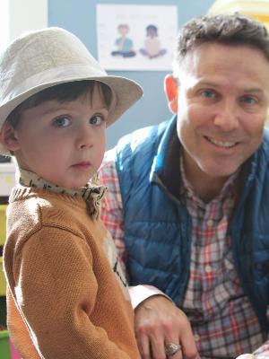 Boston and Dad at a "Fashion Show" at Daycare!